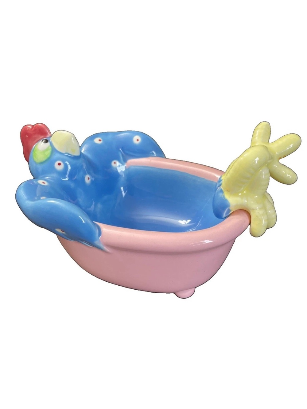 VTG Fitz and Floyd Billy Bird Soap Dish Trinket Tray 1985 Chicken Rooster 6” L